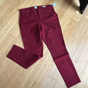 GAP signature skinny ankle pants Women’s size 6 NWT red/black